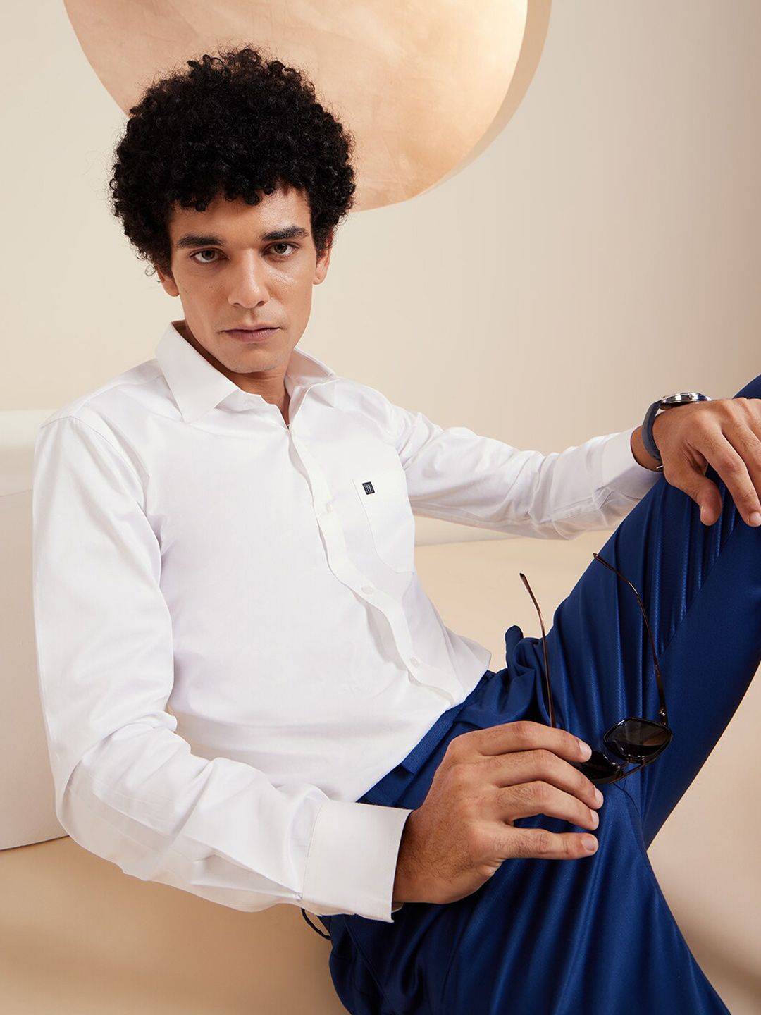 DENNISON Brand Logo Cotton Satin Shirt