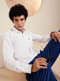 DENNISON Brand Logo Cotton Satin Shirt