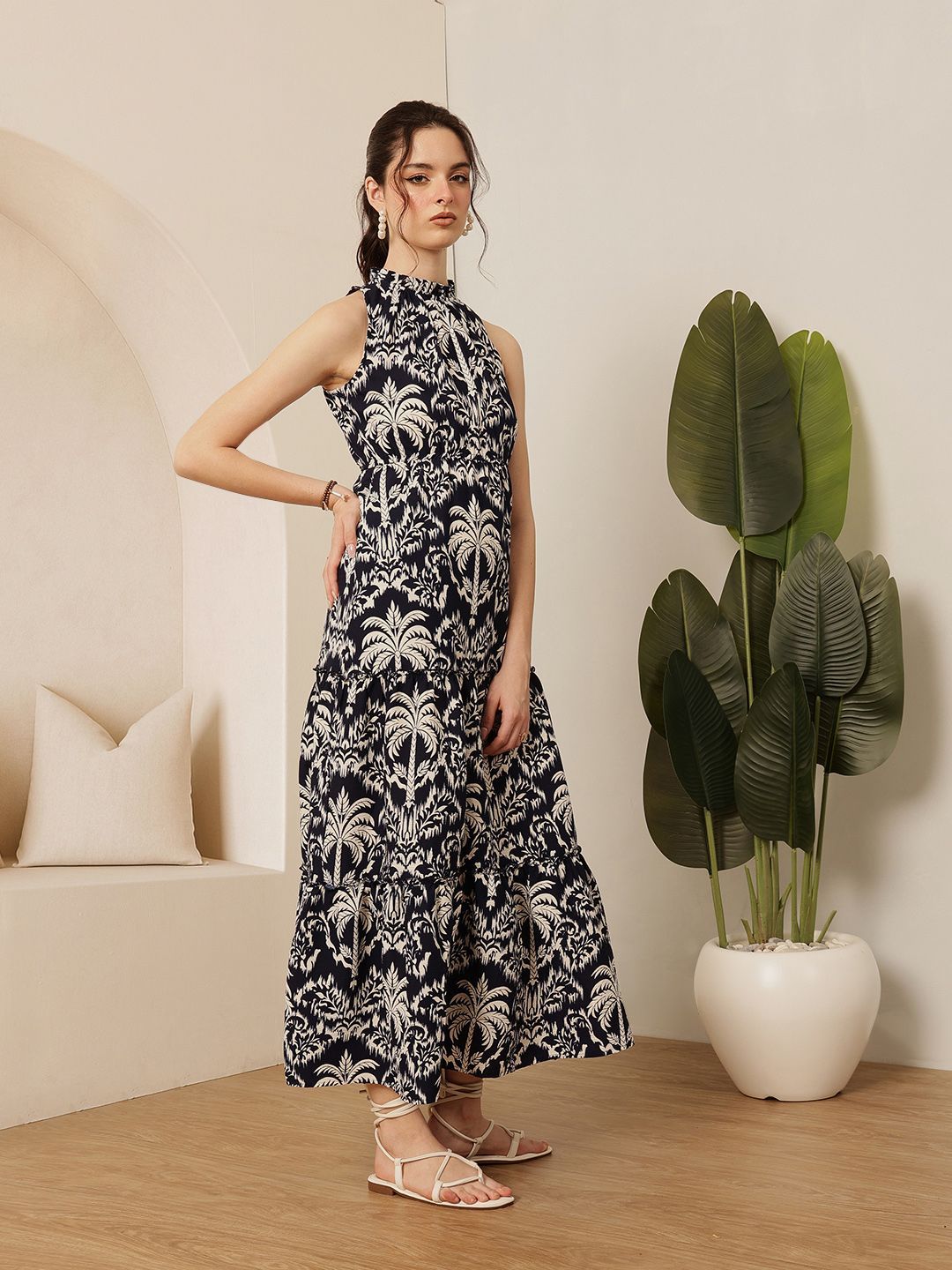 Jalan 9 Wanita Cetak Fit & Flare Dress Fit & Flare