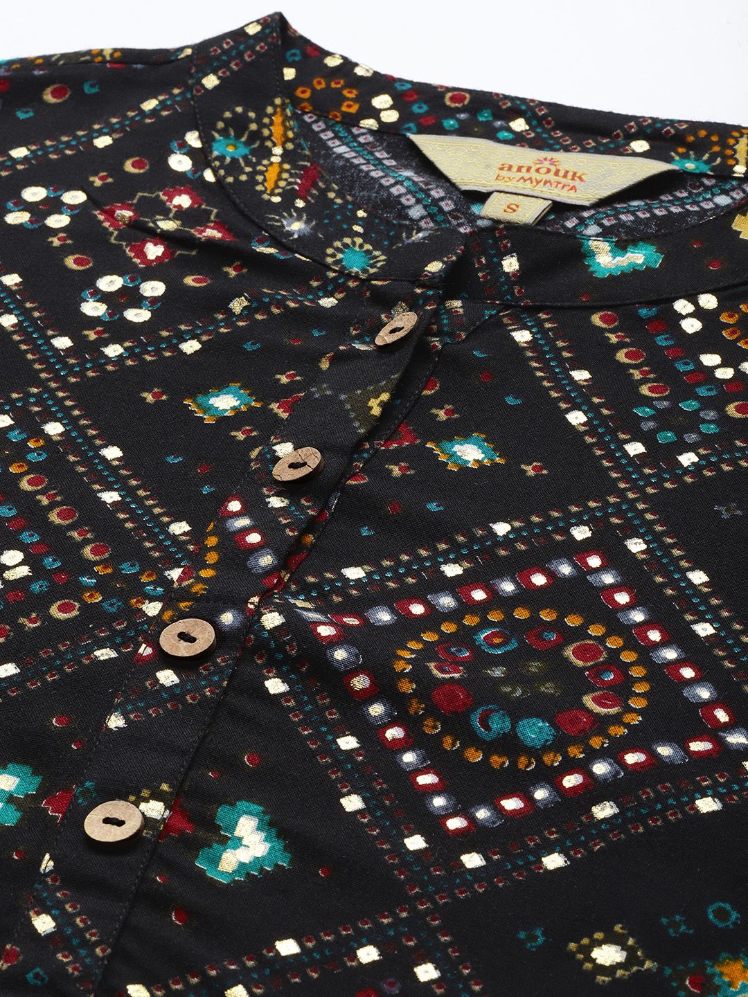Anouk Women Black Ethnic Motifs Printed Kurta with Palazzos & With Dupatta