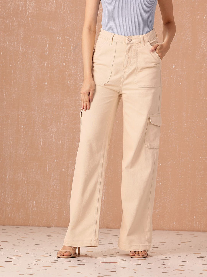all about you Women Wide Leg High-Rise Stretchable Jeans