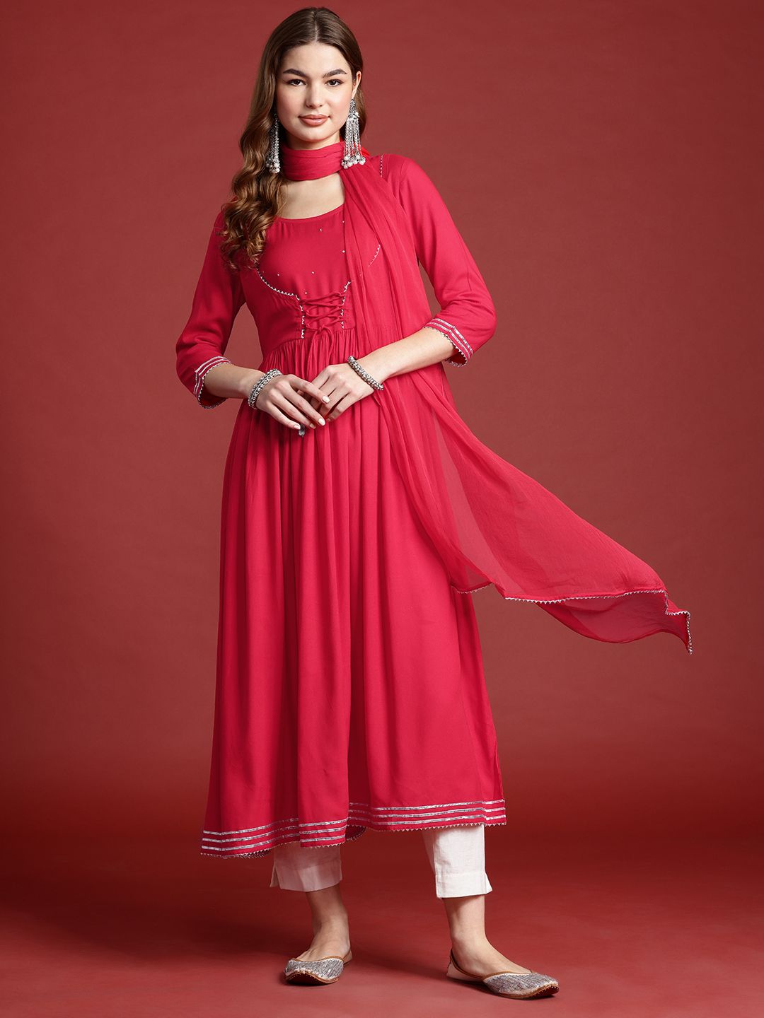 Anouk Gotta Patti Anarkali Kurta With Dupatta