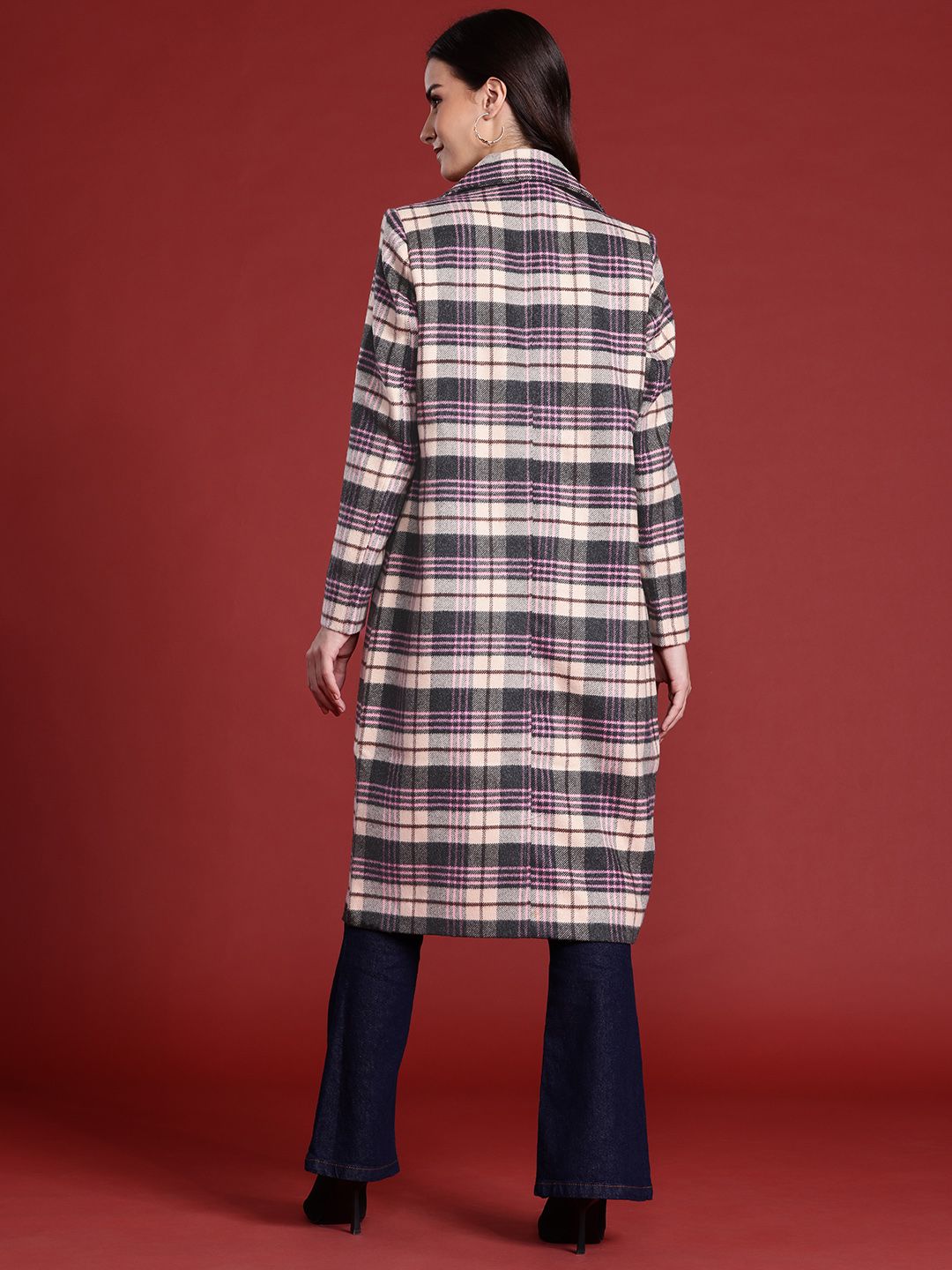 all about you Checked Tweed Overcoat