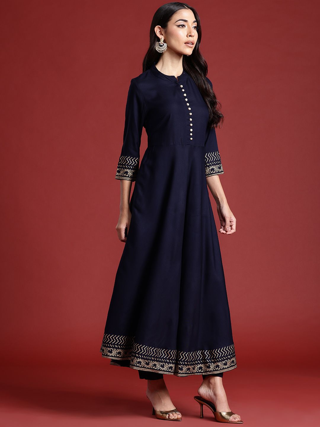 Anouk Women A-Line Kurta with Trousers & Dupatta