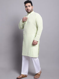 SOJANYA PLUS Embroidered Pure Cotton Kurta With Pyjamas & With Printed Nehru Jacket