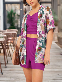 DressBerry Urban Glow Crop Co-Ords with Printed Shrug