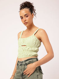 DressBerry Summertime Smocked Cut-Out Crop Top