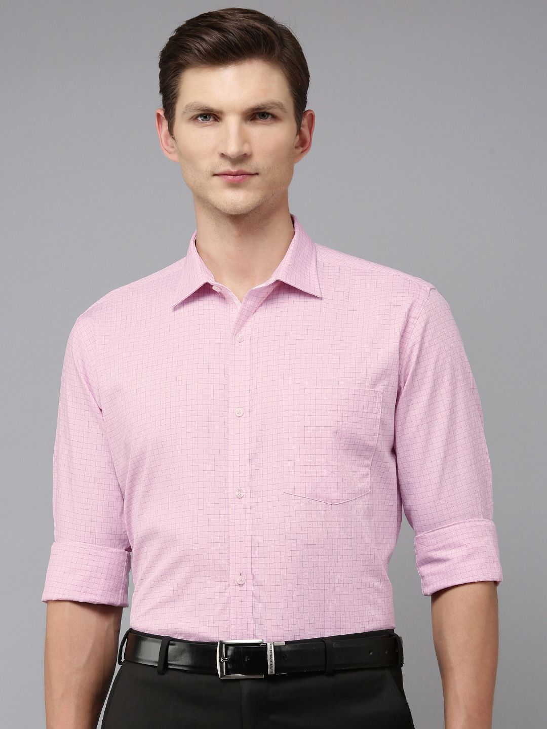 Park Avenue Pure Cotton Slim Fit Checked Formal Shirt