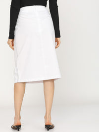 CHIC BY TOKYO TALKIES Women White Solid Overlapped A-Line Skirt