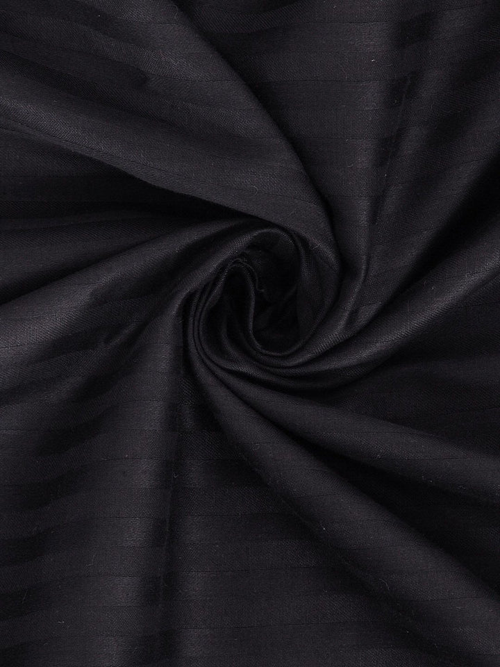HOSTA HOMES Black Striped 300 TC Cotton 1 King Bedsheet with 2 Pillow Covers