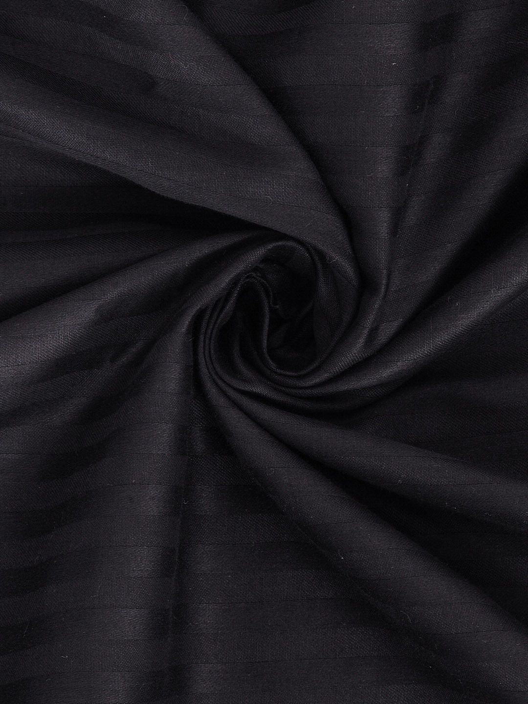 HOSTA HOMES Black Striped 300 TC Cotton 1 King Bedsheet with 2 Pillow Covers