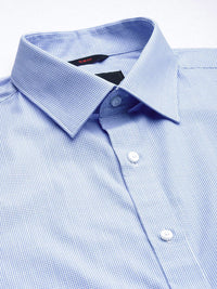 Raymond Men Pure Cotton Slim Fit Micro Checks Cutaway Collar Formal Shirt
