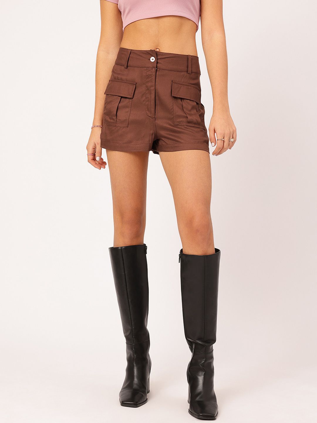DressBerry Women Utility Cargo-Style Shorts