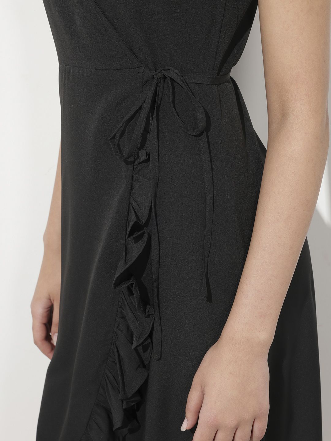 DressBerry Twirl-Worthy Ruffled Wrap Midi Dress