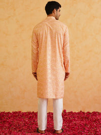 SOJANYA Motif Etnik Printed Mandarin Collar Lengan Panjang Pure Cotton Straight Kurta