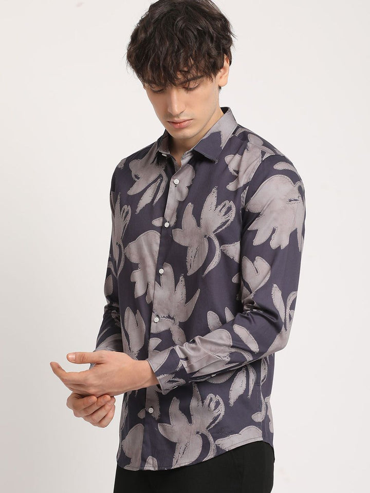 THE BEAR HOUSE Men  Graphic Print Slim Fit Casual Shirt