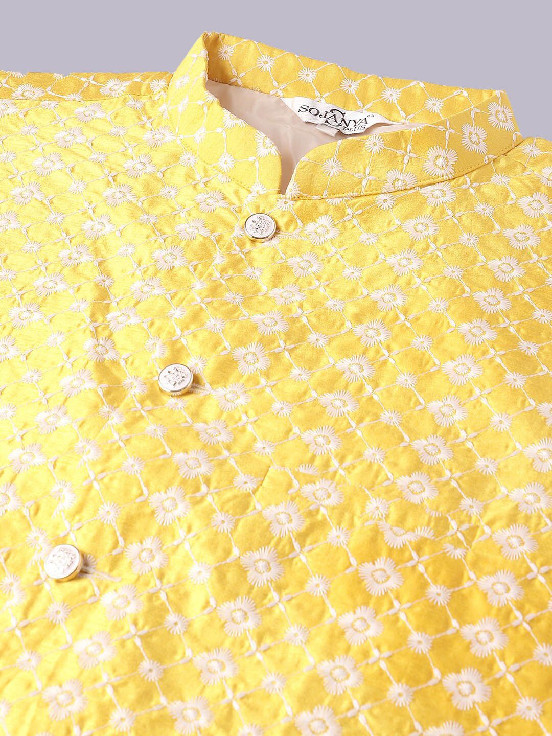 Kurta Sulam Motif Etnik SOJANYA PLUS Dengan Baju Tidur & Jaket Nehru