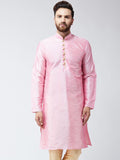 SOJANYA Men Pink Solid Kurta Lurus