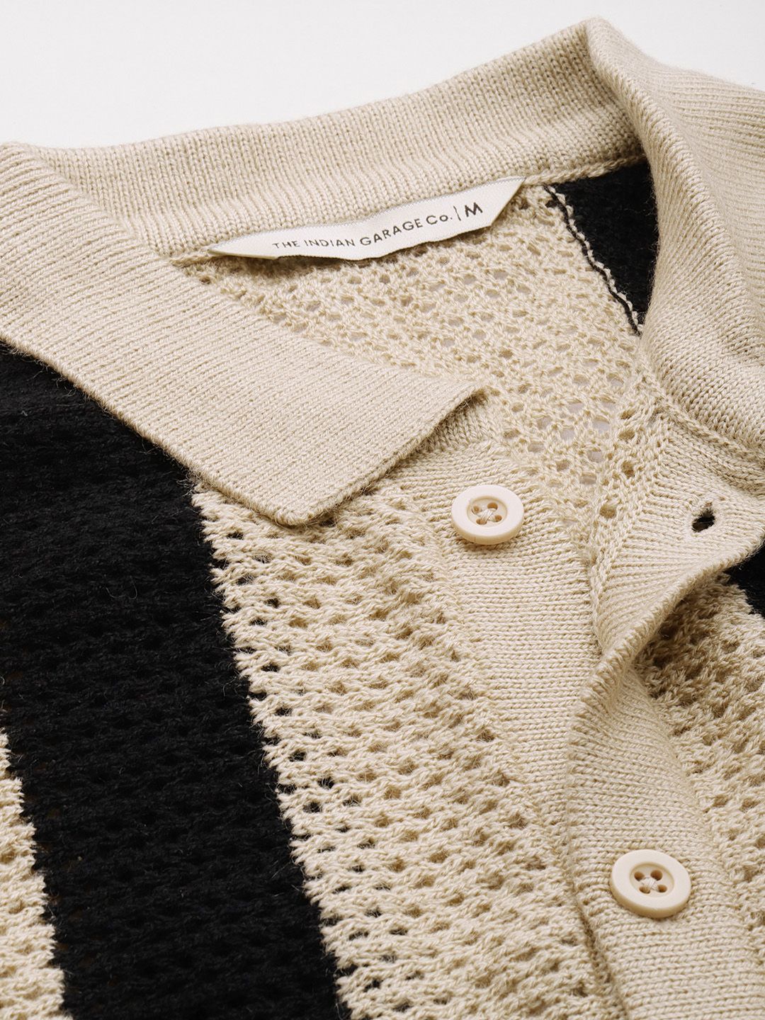 The Indian Garage Co Striped Pure Acrylic Casual Shirt