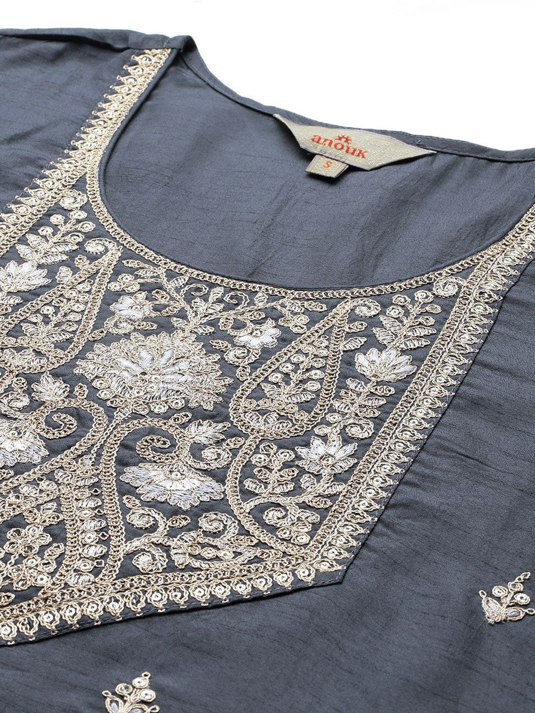 Anouk Tyohaar Ethnic Motifs Woven Sequinned Kurta with Trousers & Dupatta