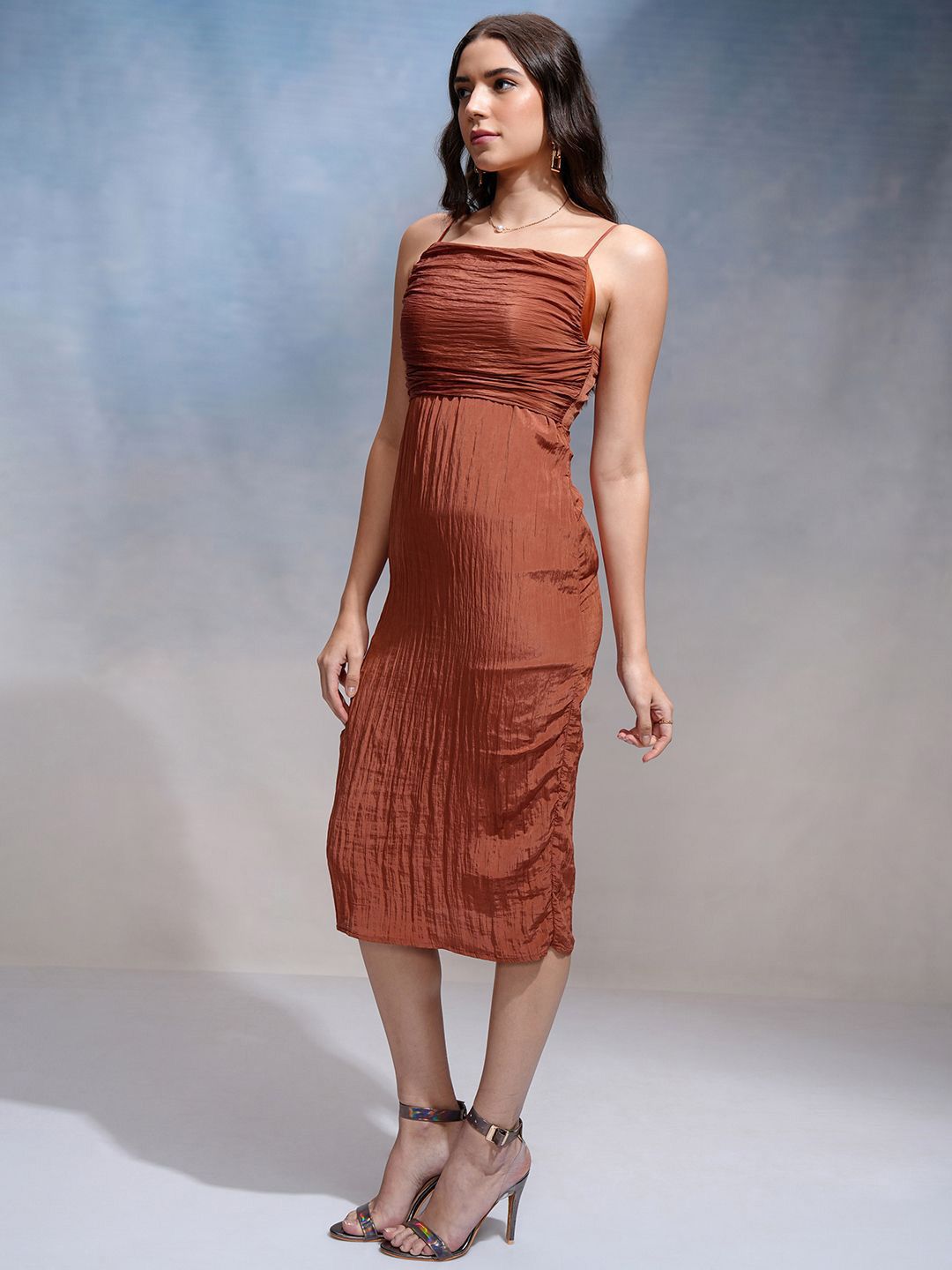 ESPYR By Tokyo Talkies Women Shoulder Straps Sheath Midi Dress