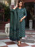 KALINI Women Printed Regular Kurta with Trousers & With Dupatta