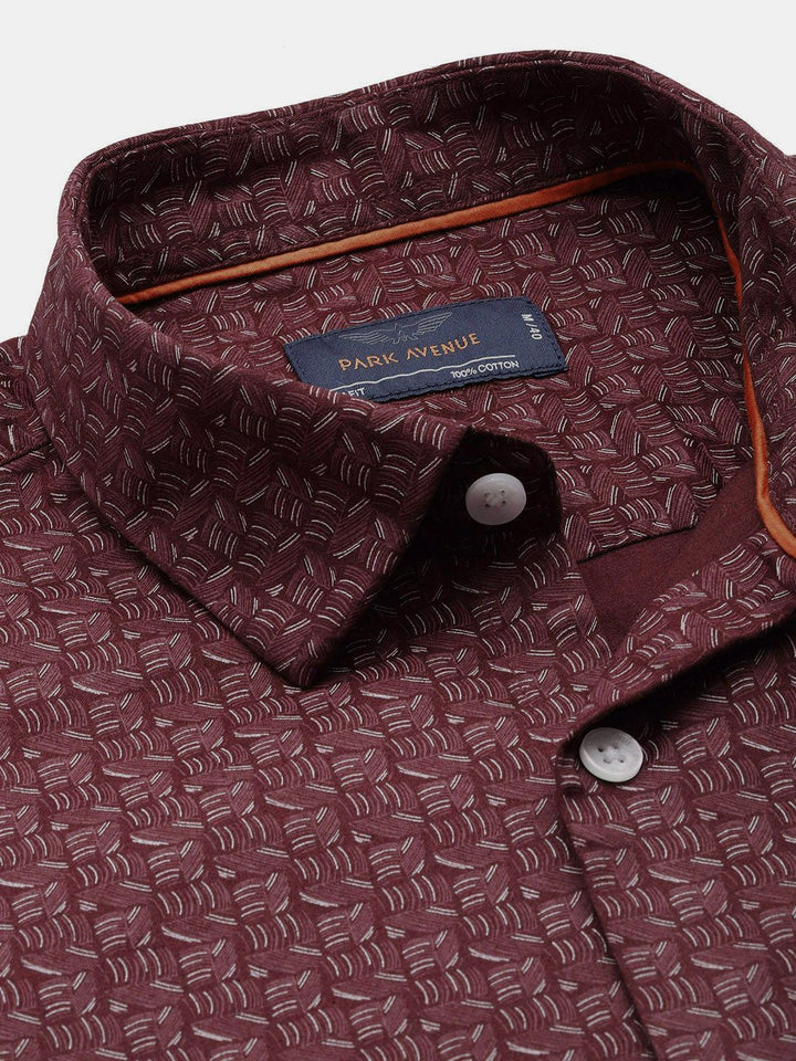Park Avenue Pure Cotton Slim Fit Printed Casual Shirt
