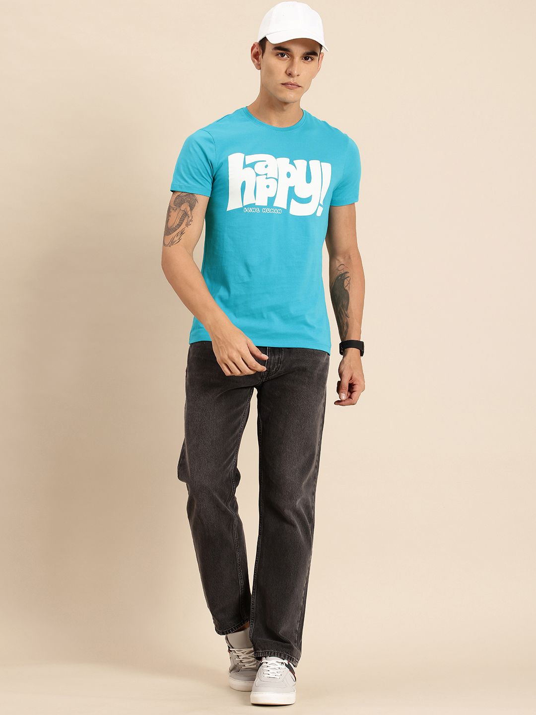 Being Human Pure Cotton Typography Printed T-shirt