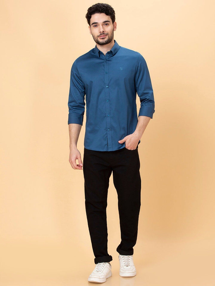 Being Human Slim Fit Spread Collar Opaque Casual Shirt