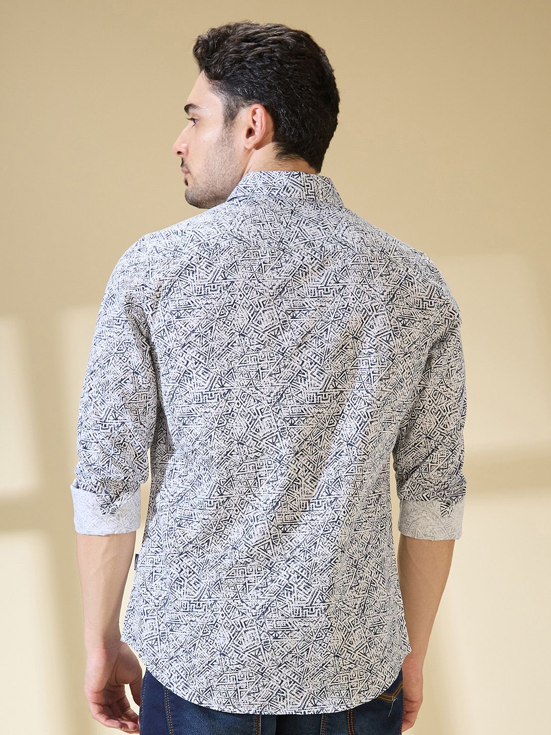 Being Human Pure Cotton Slim Fit Opaque Printed Casual Shirt