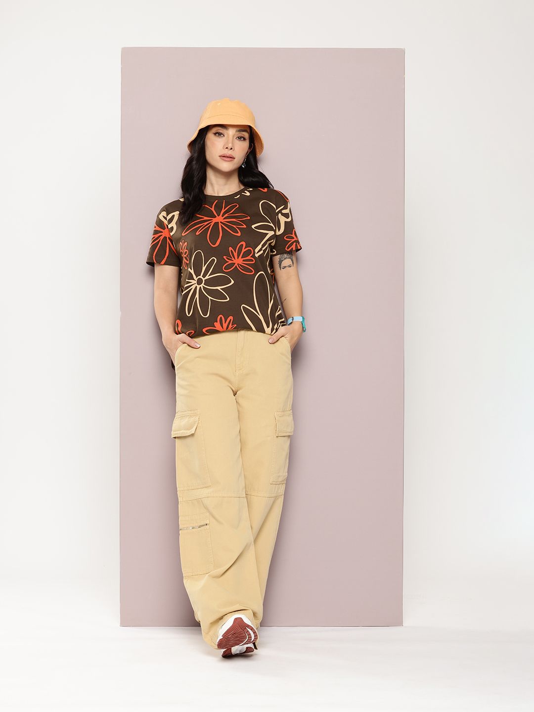 DILLINGER Floral Printed Pure Cotton Boxy T-shirt
