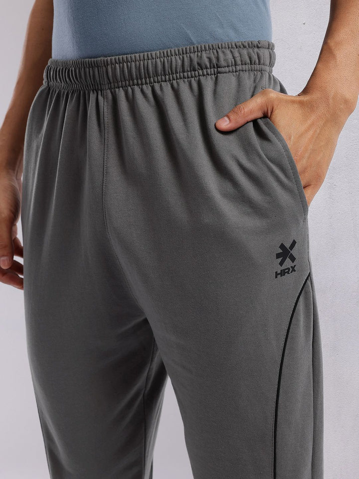 HRX by Hrithik Roshan Men Contrast Piping Mid-Rise Lifestyle Track Pants