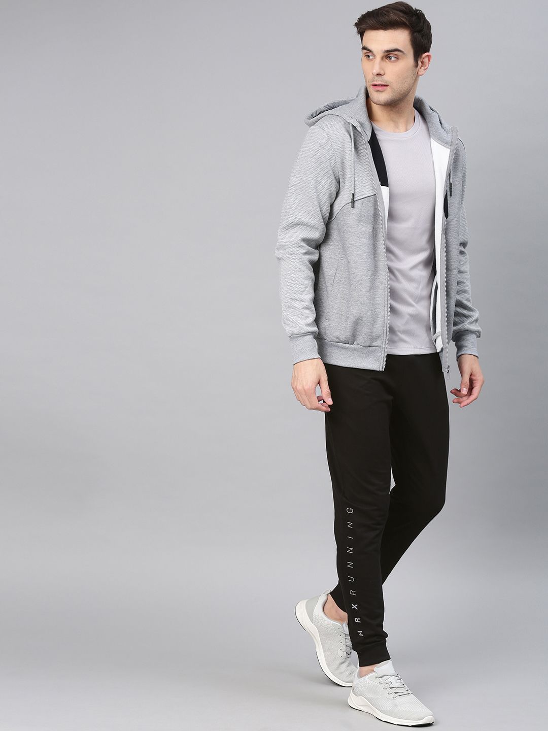 HRX by Hrithik Roshan Men Black Solid Running Anti-Microbial Slim Fit Track Pants