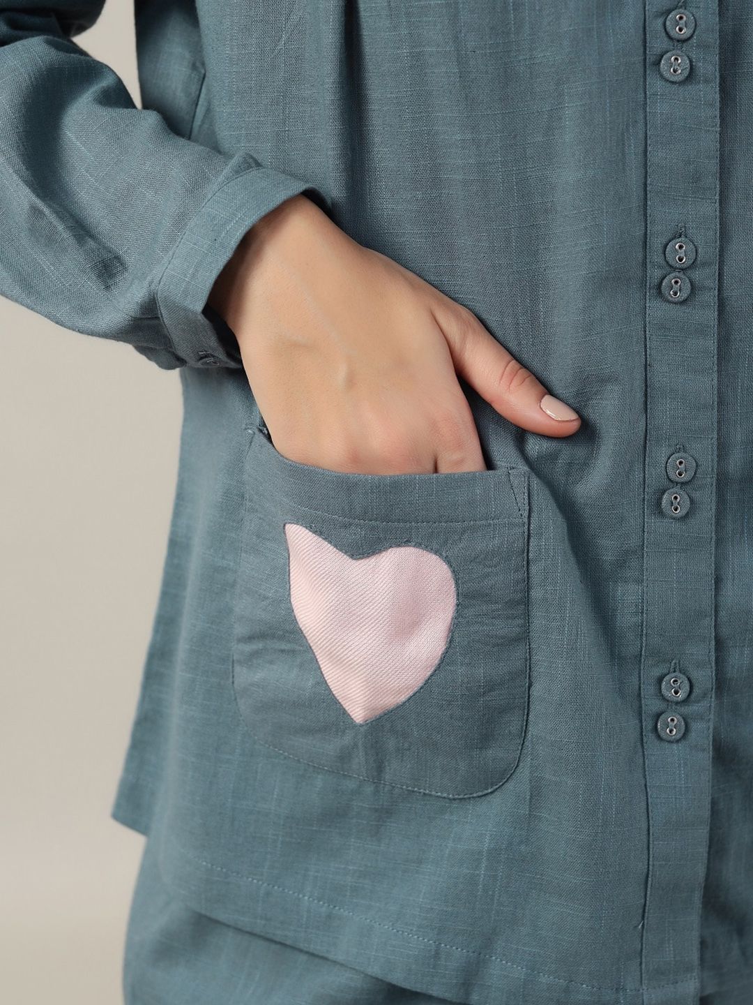 SANSKRUTIHOMES Teal Pure Cotton Night suit