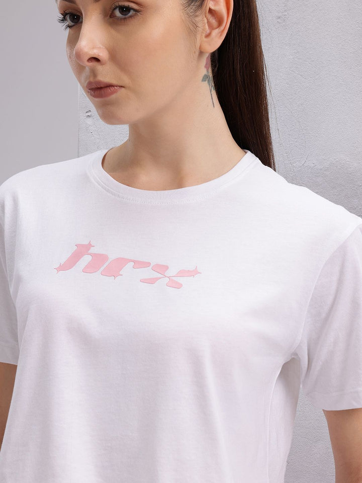 HRX by Hrithik Roshan Brand Logo Printed Crop T-shirt