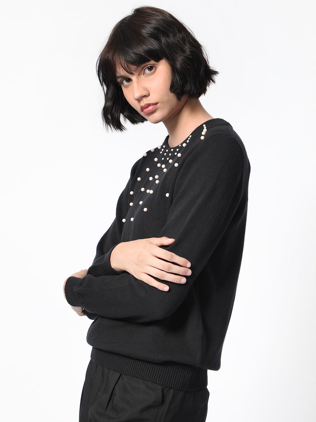 RAREISM JUNICH Embellished Round Neck Pullover