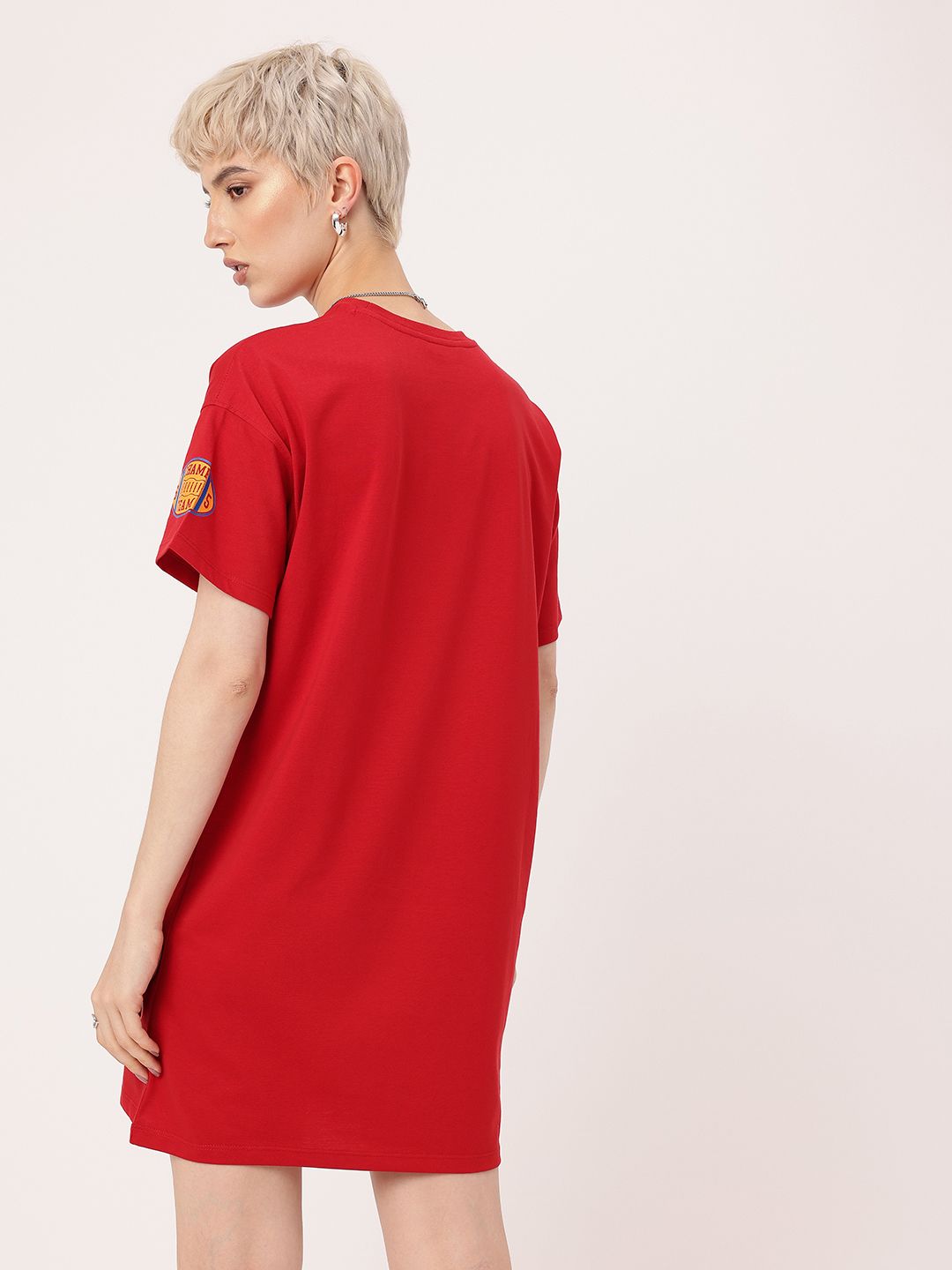 DressBerry Collegiate Vibe Printed Relaxed T-shirt Mini Dress