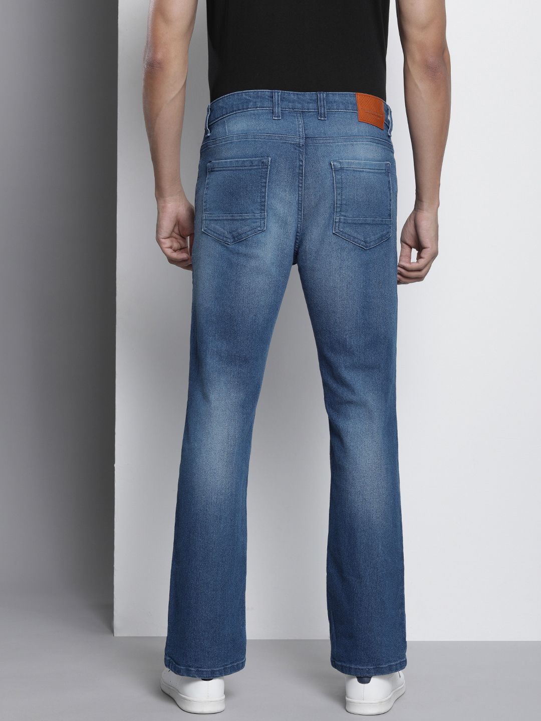 The Indian Garage Co Men Bootcut Light Fade Stretchable Jeans