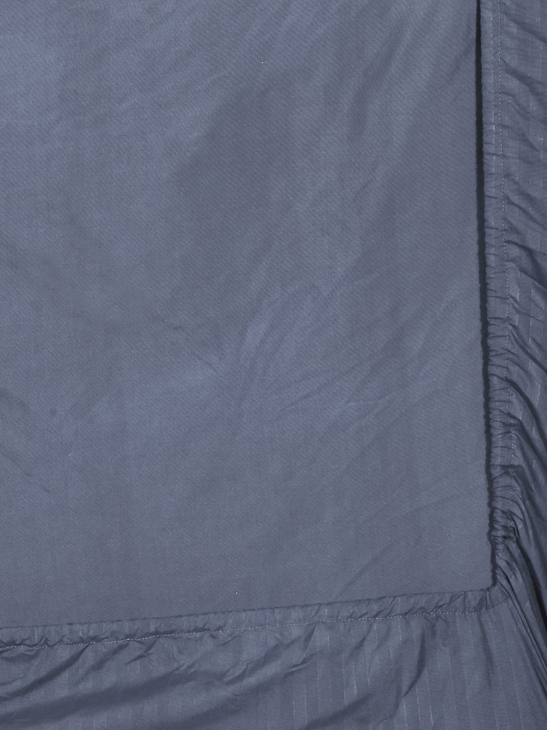 KLOTTHE Book Fold Grey Striped Cotton 300 TC Fitted King Bedsheet with 2 Pillow Covers-98 x 89 inches