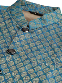 SOJANYA Mandatin Collar Straight Kurta with Churidar With Woven Design Nehru Jacket