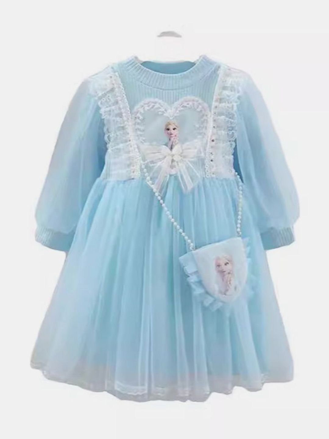 YK Girls Reka Bentuk Self Puff Lengan A-Line