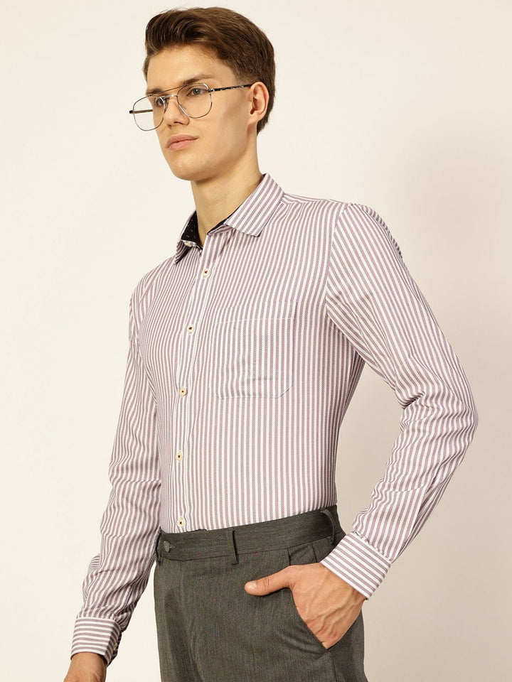 Thomas Scott Men Premium Opaque Striped Formal Shirt