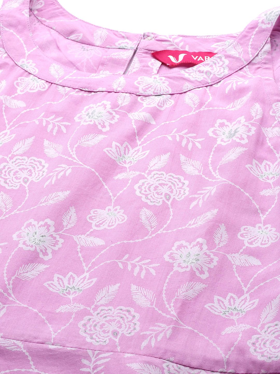 Varanga Floral Printed Regular Pure Cotton Kurta with Trousers