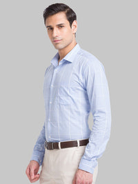 Park Avenue Slim Fit Windowpane Checked Organic Cotton Formal Shirt