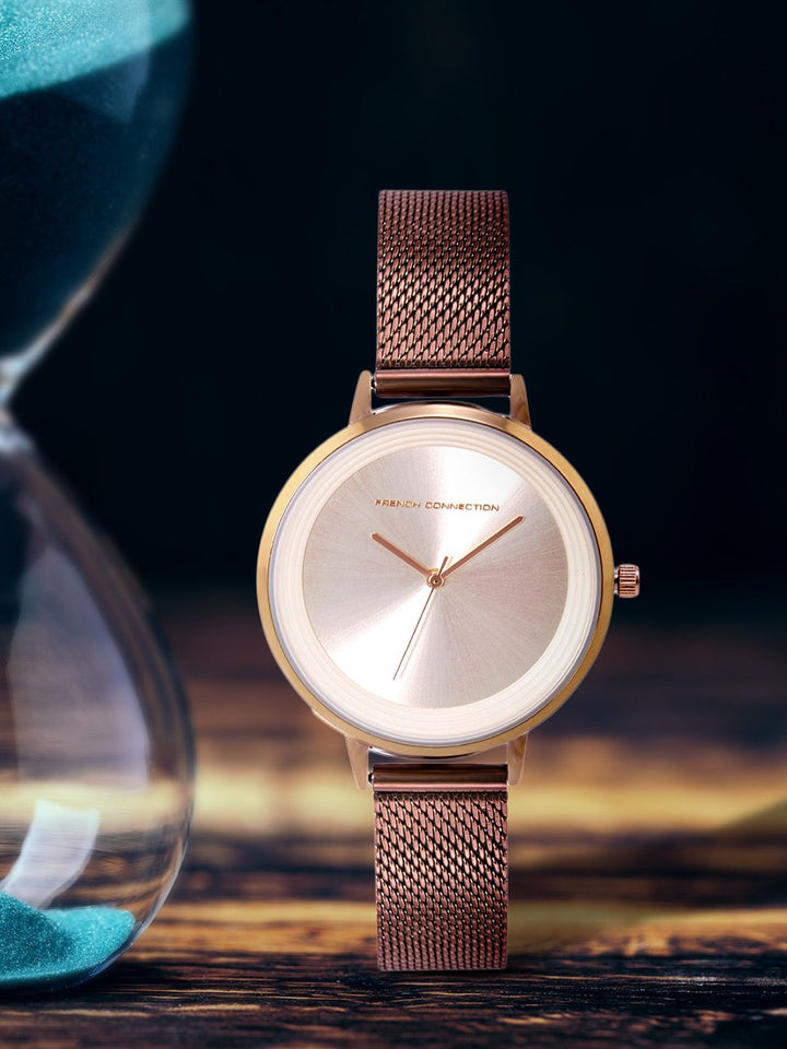 Sambungan Perancis Wanita Rose Gold-toned Analogue Watch FCN0001H