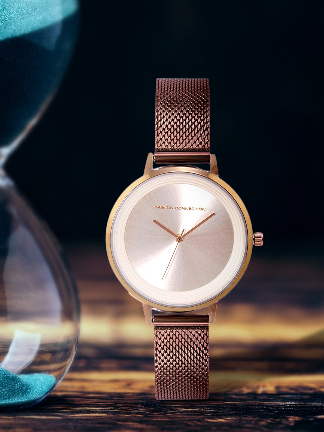 Sambungan Perancis Wanita Rose Gold-toned Analogue Watch FCN0001H