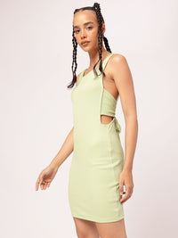 DressBerry Edgy Ribbed Low Back Bodycon Mini Dress