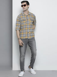 The Indian Garage Co Men Regular Fit Checked Double Flap Pocket Flannel Shirt