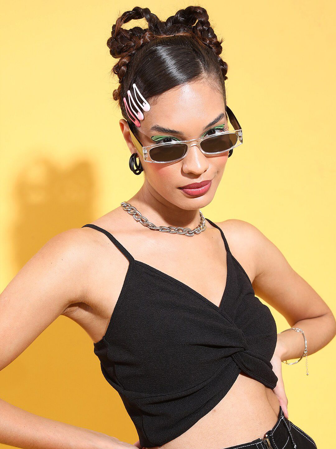 Atasan Crop Bralette Tali Bahu Hitam Tokyo Talkies