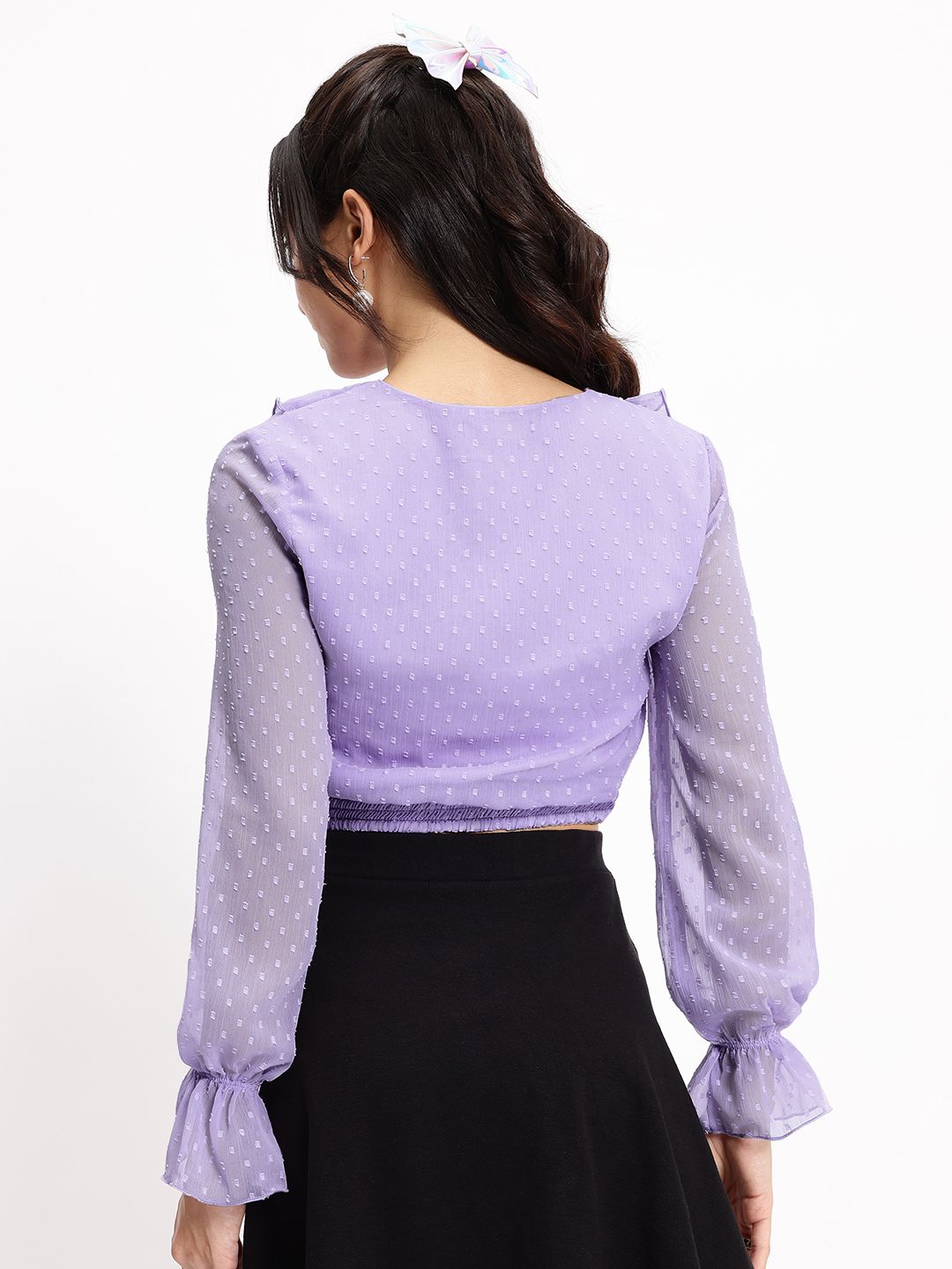 DressBerry Dobby Dream Ruffled Blouson Top